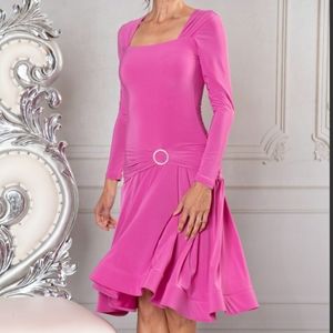 Elegant Pink Long Sleeve Dress